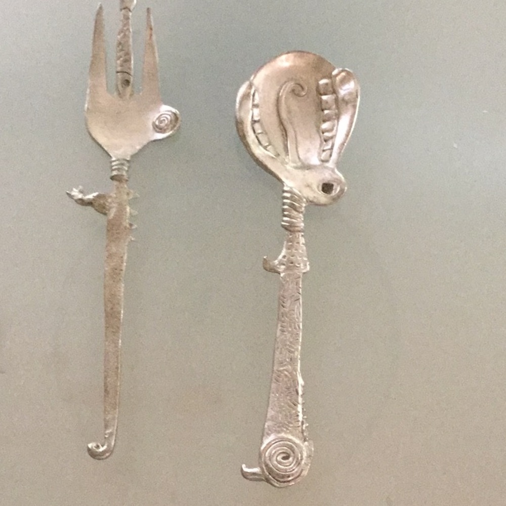 Pewter serving pieces by Don Drumm